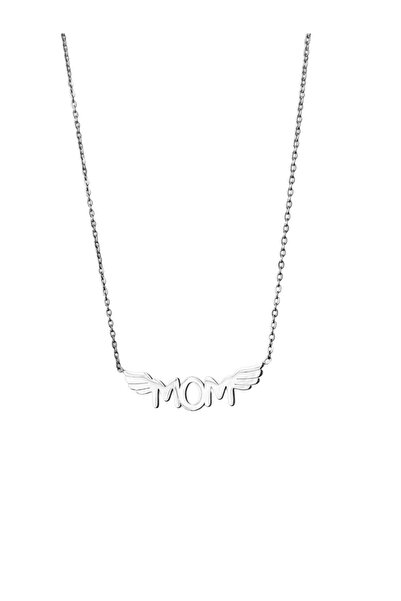 AngelsAccessories Ατσάλινα Κολιέ MOM με Φτερά