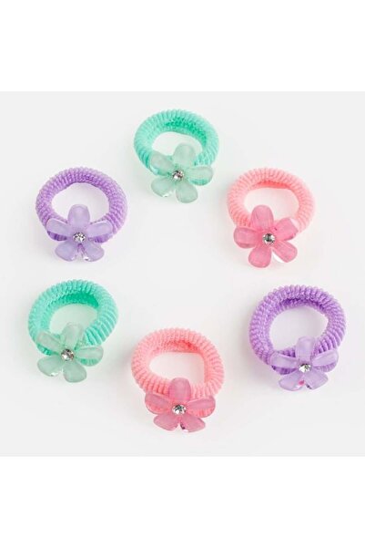OEM Set 6 buc elastice de păr pentru fete cu flori, multicolore, coafuri vesele