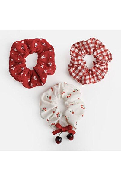 OEM Set 3 buc elastice de păr pentru fete cu cireșe, multicolore, coafuri vesele
