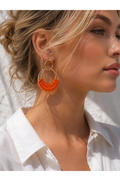 HERCY Large Size Dangle Straw Earrings |   Summer Hoop Earrings |   Large Siz...