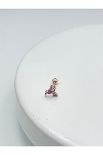 Esvema Silver 925 Ayar Gümüş Mineli Kuş Piercing Tragus Helix