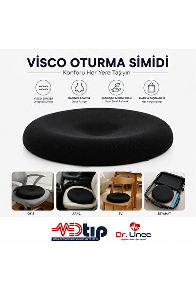 DR LİNEE Visco Oturma Simidi Ortopedik Oturma Minderi Seyahat ve Günlük Kulla...