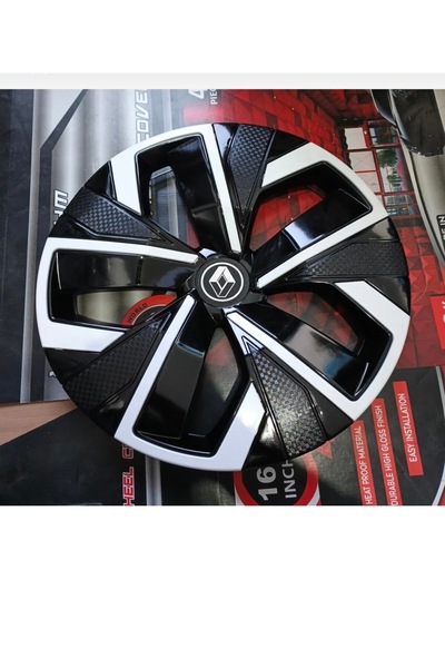 Universsal Renault Clio Uyumlu 15 inç Beyaz Çıtalı Jant Kapağı 4'lü Takım Amb...