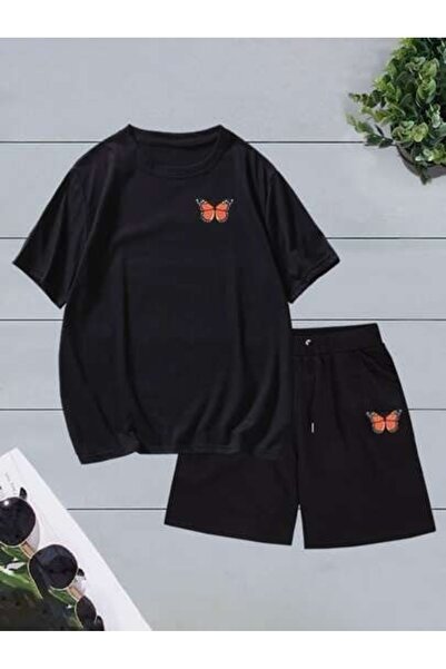 PENTHİLUS Unisex Oversize Shorts Set Short Sleeve T-Shirt Comfortable Fit Sum...