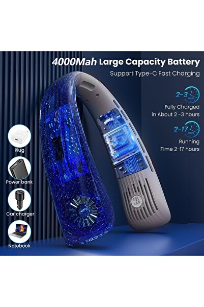 Urban URBANNX Neck Fan 2X Cooling Pads, 1S Instant Cooling, 5 Speed, Bladeles...