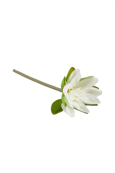 Paşabahçe Beyaz Lotus 22 cm, Dekoratif Yapay Buket, Şık Tasarım, Salon ve Ofi...