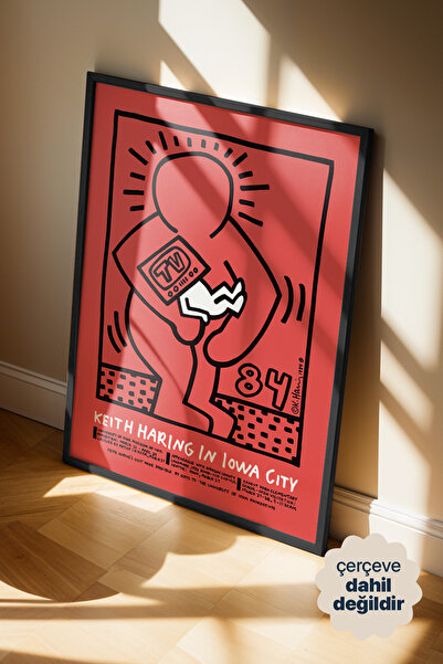 Persona Istanbul Keith Haring in Iowa City, 1984 - Pop Art Posteri (Çerçevesiz)