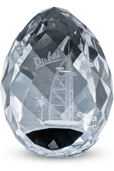 ZARORA Dubai Crystal Egg-Shaped Souvenir with Burj Al Arab Engraving (burj al...