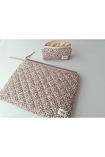 TALL WAY Leopar desenli tablet kılıfı - kalemlik set - 11-12 inç uyumlu