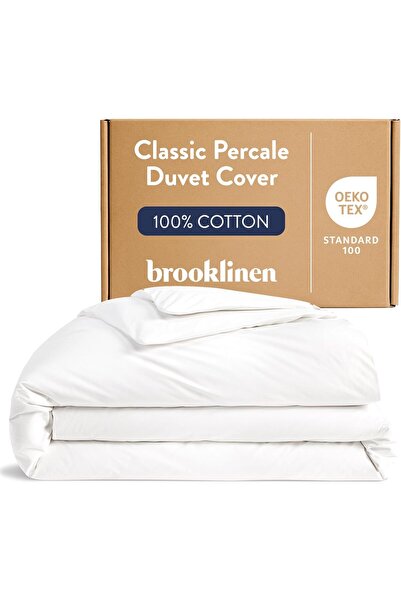 BROOKLIN Brooklinen Luxury Percale Duvet Cover - 100% Cotton, Full/Queen Size...