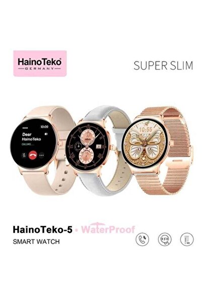 HAINOTEKO ساعة ذكية نسائية فائقة النحافة - شاشة AMOLED دائرية، مقاومة للماء، ...