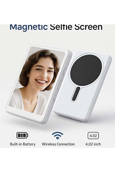 ELTRAZONE Wireless Magnetic Selfie Mirror Screen for Phone – 4.02 Inch IPS Re...
