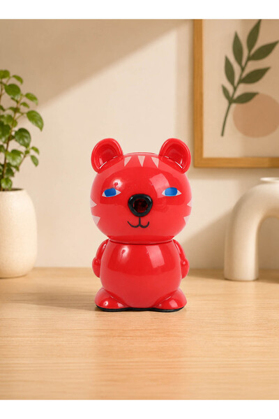 Midi Cute Red Bear Shape Office Pen Holder