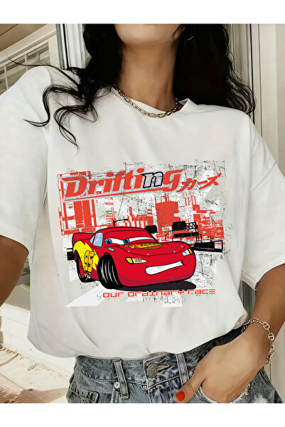 SAUDI lightning MCQUEEN cars Men and Women's 100% Cotton T-Shirt - Oversized ...