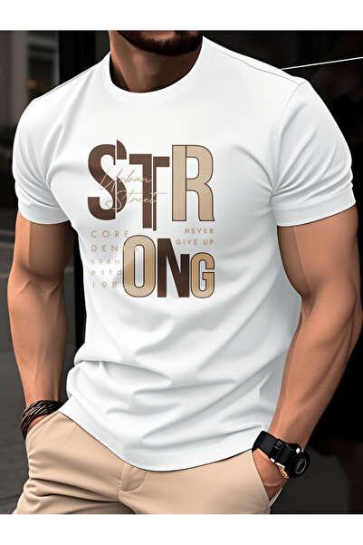 121 100% Cotton Men's T-Shirt, Summer Thin Short-Sleeved Shirt, Trendy Slim F...