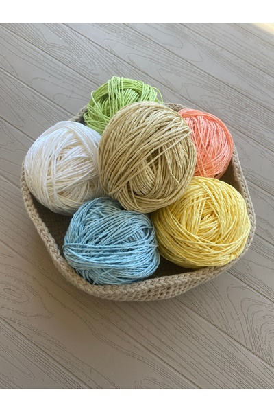 NEVALİN Kağıt ip 6'lı set Pastel renkler ( 50 gr x 6 ) 300 gram