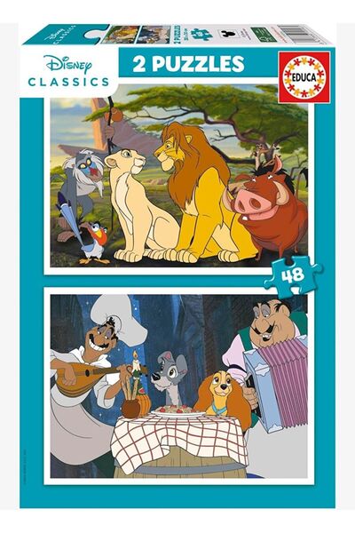 Educa Puzzle Educa 4-6 Years Old 2X48 Piece Disney Classics Animals Puzzle - ...