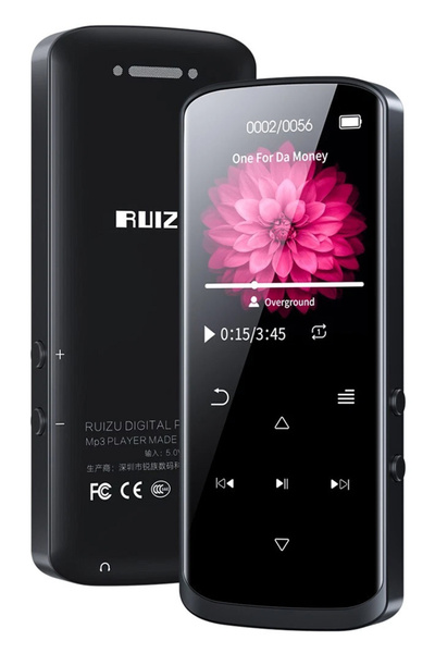 Ruizu MP3 player D50 με οθόνη 1.8", 16GB, Bluetooth, ελληνικό μενού, μαύρο