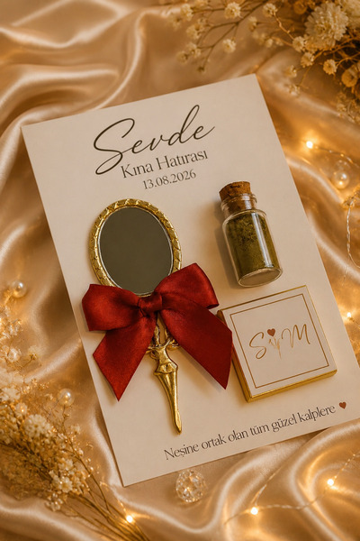 MyGift Söz, Nişan, Kına, Nikah, Düğün Hatırası 10 Adet Melek Ayna , Şişe Kına...