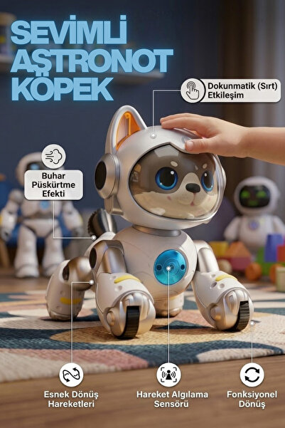 welcomein 30 Fonksiyonlu Akıllı Robot Kedi Köpek Oyuncağı Sesli Komut Sensörl...