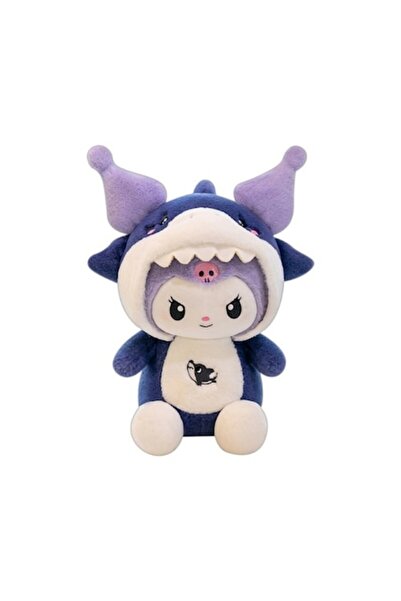AjieQaQ Păpușă de pluș Kuromi din seria Hello Kitty Sanrio, Kuromi Shark Plus...