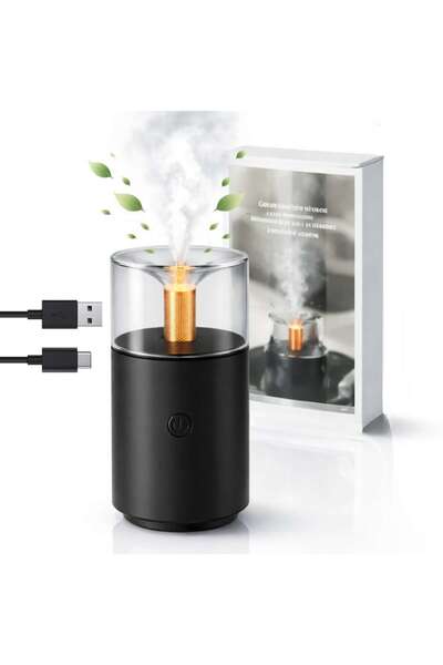 Velaris Umidificator de aromaterapie cu efect de flacără, tip lumânare, 250 m...