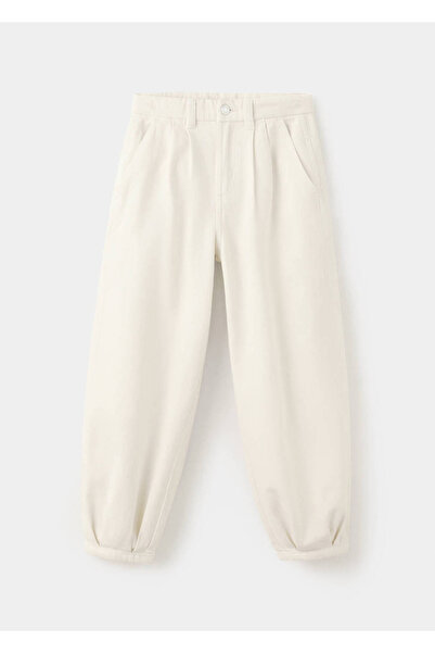 MANGO Kids Pileli bol paça jean pantolon