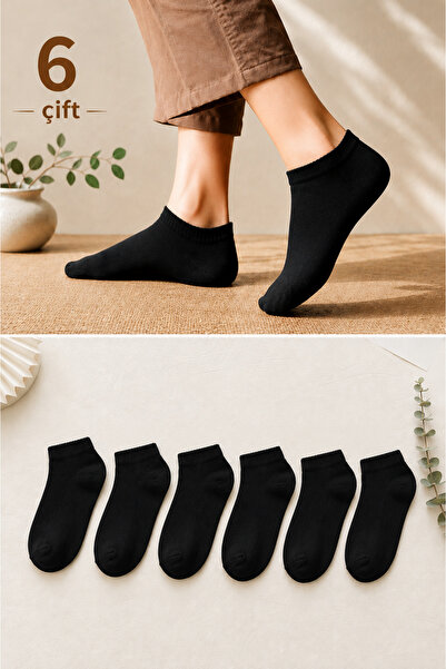 ck socks 6 Pairs of Black Booties Unisex Socks |   Cotton, Breathable, Anti-S...