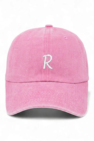 ŞapkaMania R Lettered Powder Embroidered Washable Vintage Unisex Hat