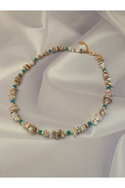 Burçin Örbük Accessory Doğal & Turkuaz Taşlı Hematit Detaylı Kolye