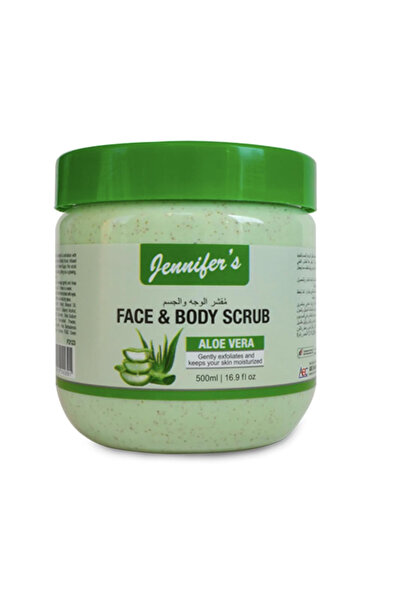 Jennifer's Face and Body Scrub Aloe Vera 500ml - Hydrating Exfoliating Skinca...