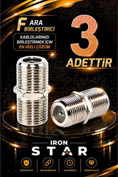 IRONSTAR 3 ADET F ara birleştirici / F dişi dişi adaptör / F konnektör ara ek...