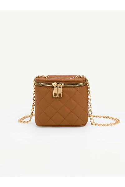 HONEY BAG Women's Mini Box Quilted Patterned Chain Strap Crossbody Handbag an...