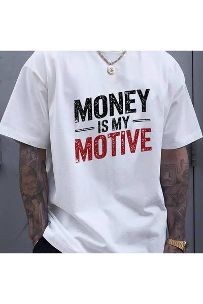 2mcup Men'S Crew Neck T-Shirt Black Money Is My Motive Graphic Tee for Casual...