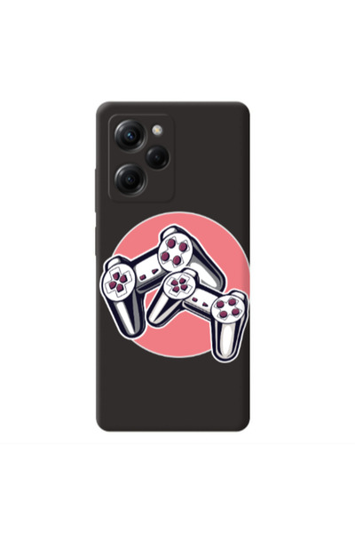 Other Xiaomi Poco X5 Pro Retro Joysticks Black Colored Silicone TPU Θήκη