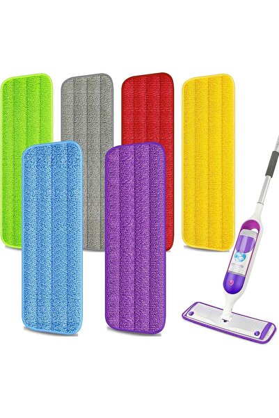 Arabest 6 Pack Reusable Mop Pads Compatible with Swiffer PowerMop, Dry Use an...