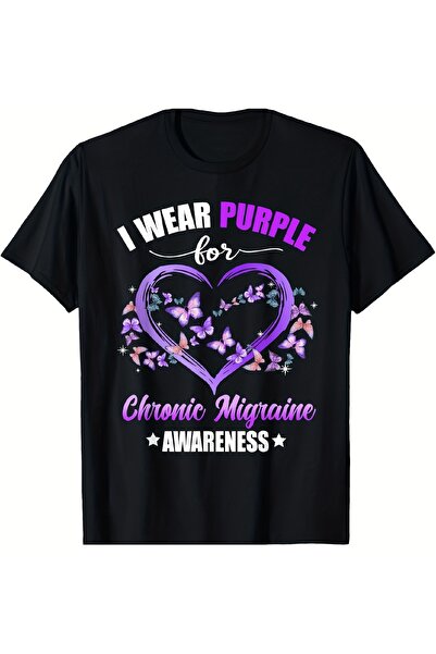 BASEPULSE Men'S Chronic Awareness T-Shirt | Heart Butterfly Graphic Print, Bl...