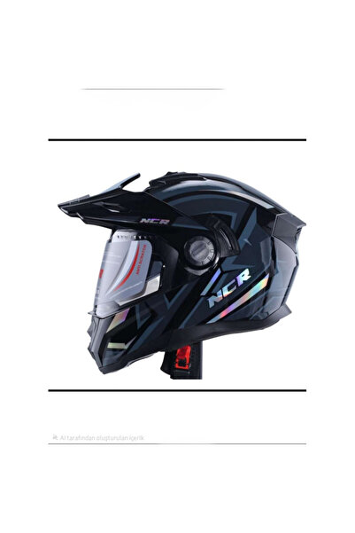 NCR KASK ÇENE AÇILIR VİZÖRLÜ 165 ECE BELGELİ - GÜMÜŞ-GRİ GRAFİK