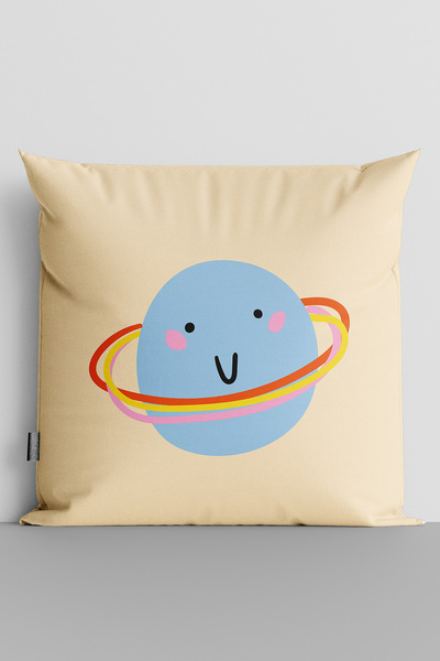 TicaretJet غطاء وسادة لغرفة الأطفال مطبوع رقميًا على الوجهين من Cute World - ...