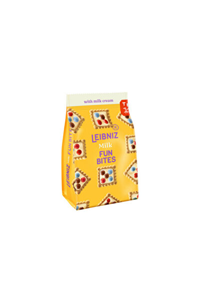 Leibniz Biscuiti cu crema de lapte si dragee Fun Bites, 100g, multicolor