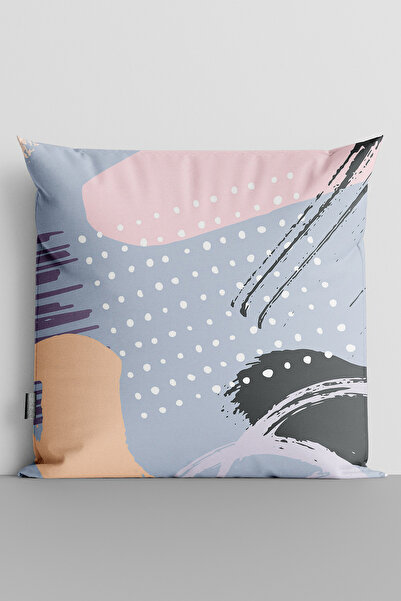 TicaretJet Abstract Shapes Double Sided Digital Printed Throw Pillow Cover
