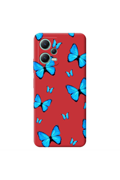 Other Xiaomi Redmi Note 12 Pro 5G Mix Butterfly Red Colored Silicone TPU Θήκη