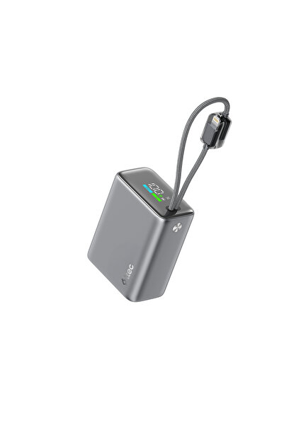 Ttec ReCharger Pro TFT 15.000mAh PD 20W USB-C ve Lightning Dahili Kablolu Taş...