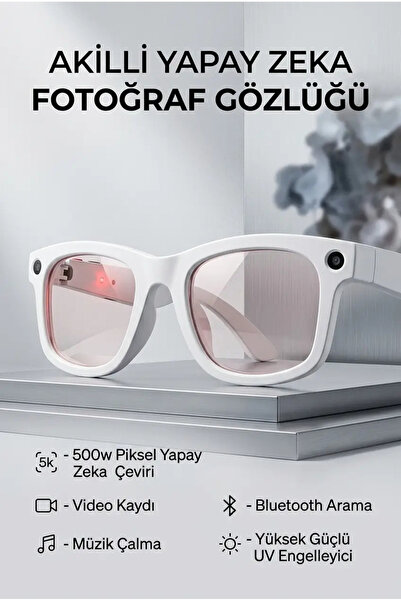 Marsilyan White Ai Smart Glasses No 16 with Camera Bluetooth Artificial Intel...