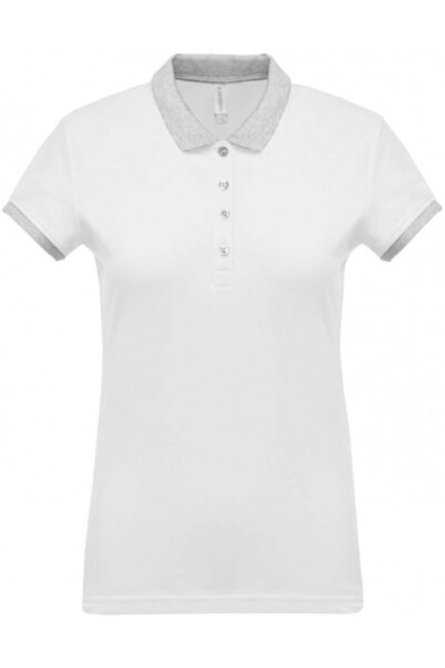 Kariban Tricou polo de damă, 100% bumbac, KA 259, Alb/Gri Oxford