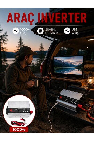 ETC 1000W Car Inverter Portable Power Converter Generating Electricity from B...