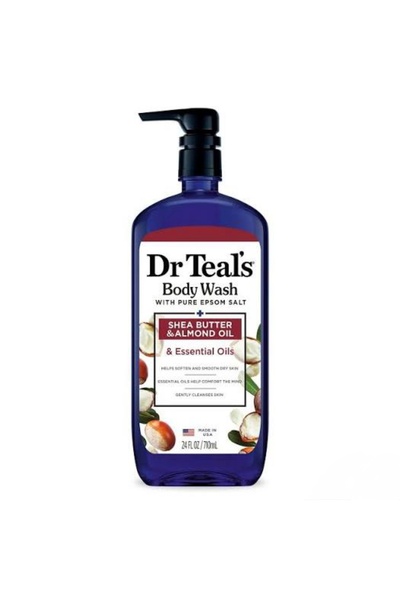Dr Teals دكتور تيلز، غسول الجسم بملح إبسوم النقي، زبدة الشيا وزيت اللوز والزي...