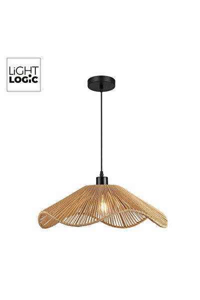 LightLogic Lampă suspendată WERNIC boho E27, abajur hârtie, interior IP20