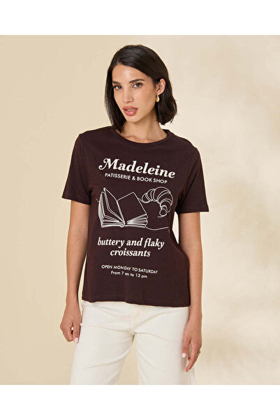 REDTAG Women Burgundy Printed T-Shirt