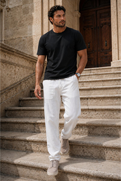 Valiberta Sorrentino Relax Fit 100% Cotton Flamed Fabric Men's Jogger Pants -...